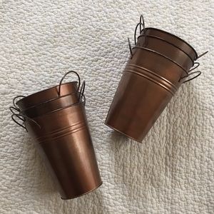Set of 5 Cute copper colored vases
